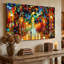 Paysage urbain vibrant sur toile