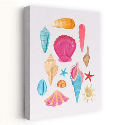 Seashells Abstract Coastal Wall Art Print
