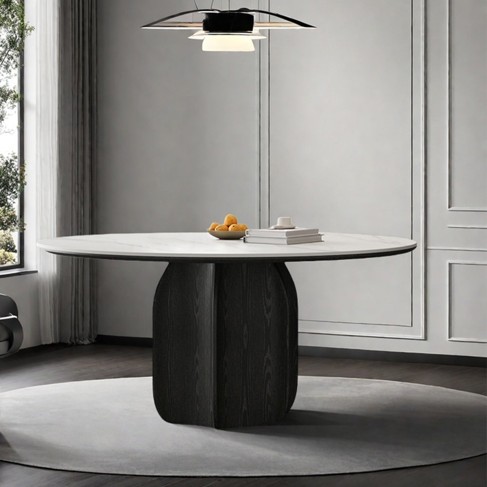 Elamer Modern minimalist round dining table | Wayfair