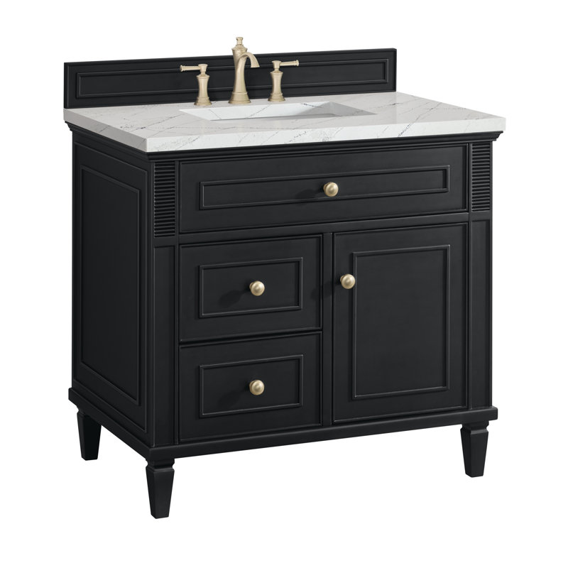 Lorelai 36'' W Single Vanity, Black Onyx, Ethereal Noctis, 8" Widespread