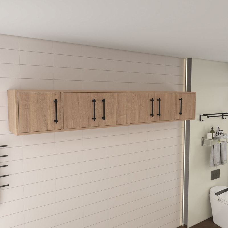 Armoire murale supérieure Victoria (double), H 13,8 po x l 84 po x P 12 po, Chêne rouge