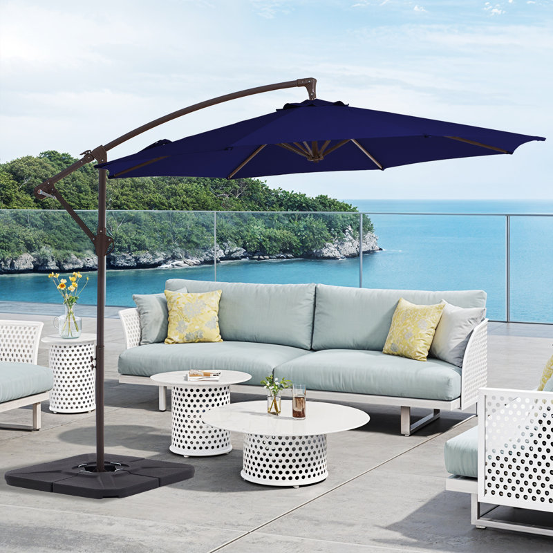 Parasol rond en porte-à-faux 120 po Cheryl-Ann, Marine