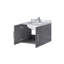Meuble-lavabo gris foncé 24 po X P 22 po D, dessus en marbre de Carrare et ensemble de robinet-716380056