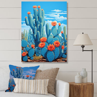 " Cerulean Blue Cactus Collage "