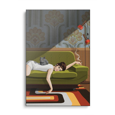 Steelpix Metal Canvas -  Waiting Game By ArtCatIllustrated Wall Art Print
