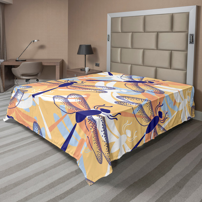 Multicolore Ambesonne, Drap plat pour très grand lit californien