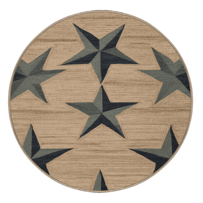  Tapis hawaïen à motif d'étoiles lavables, Rond 6 pi