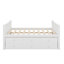 Lit de jour double avec lit gigogne simple et 3 tiroirs de rangement, lit capitaine avec lit gigogne, lit plateforme en bois-781763269