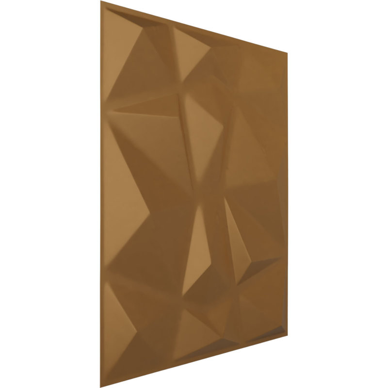 Panneau mural 3D 19,63 "x 19,63" en noir (paquet de 12), Doré brillant