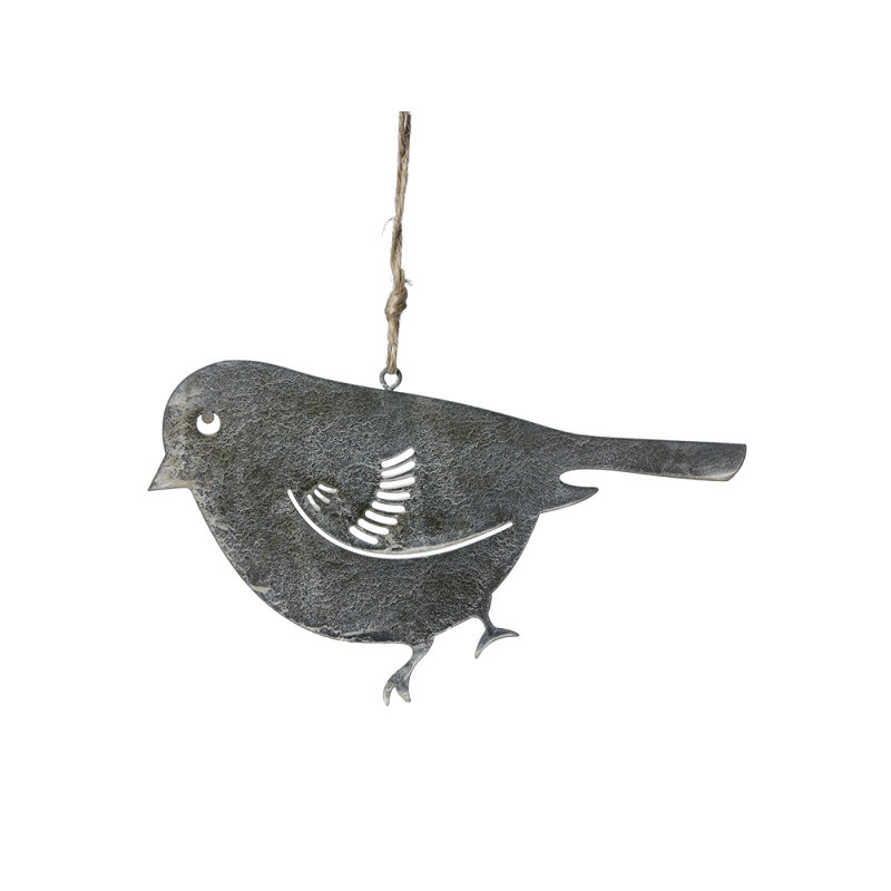 Figurine suspendue oiseau en métal, H 3 po x l 7 po x P 1 po