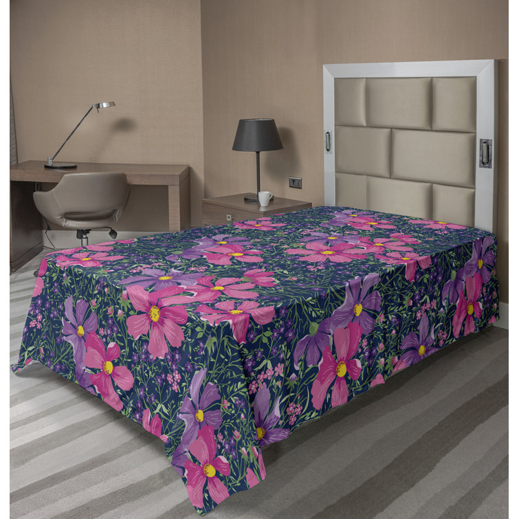 Ambesonne, drap plat floral pivoines, art botanique printanier