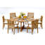 6 Seats 7 Pcs Grade-A Teak Wood Dining Set: 72" Round Table And 6 Sack Arm Chairs #11SK1706-194388824