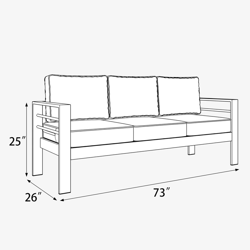 Layinsun Aluminum Outdoor Patio Sofa
