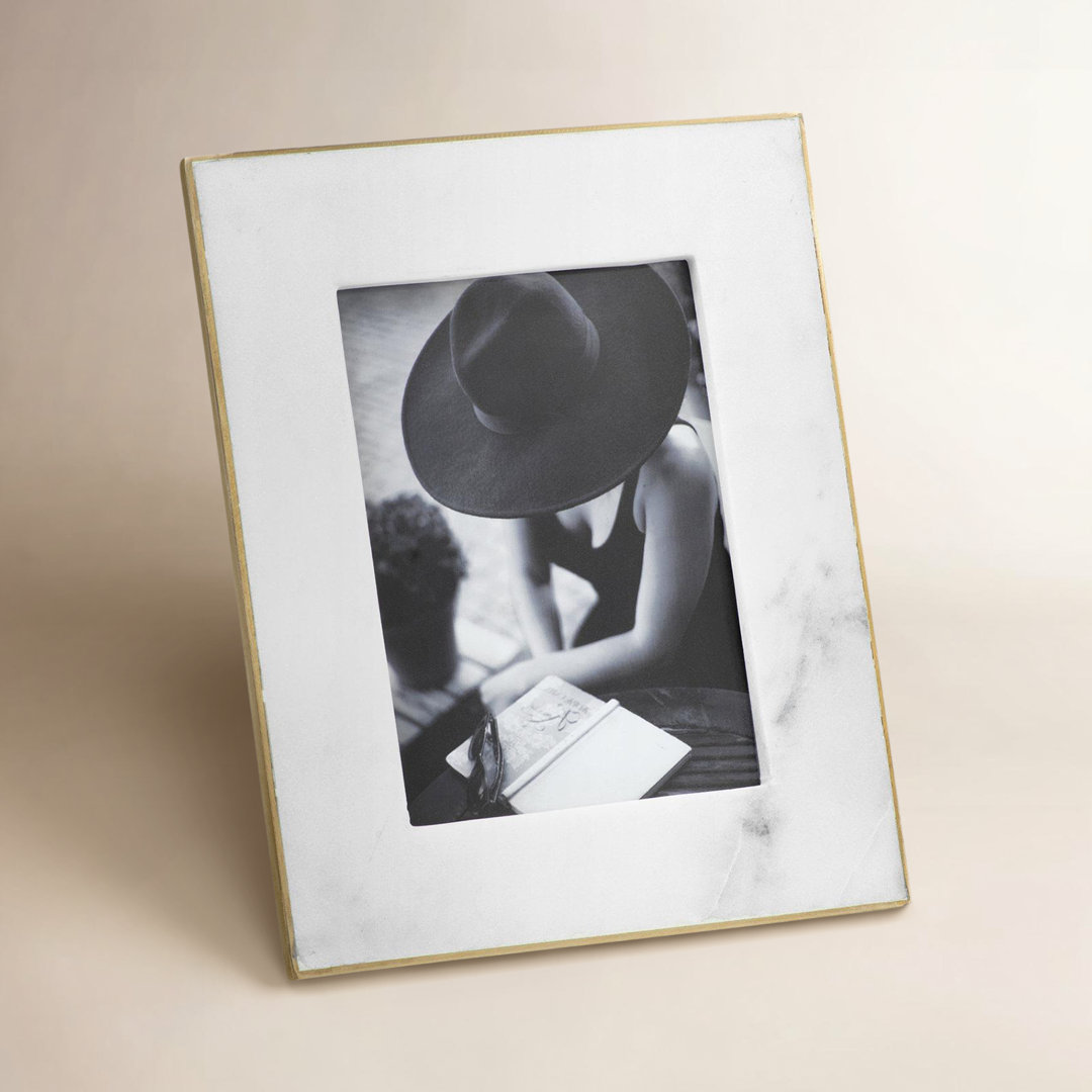 Gibbs White Marble Matte Picture Frame with Mat Birch Lane™ Picture 