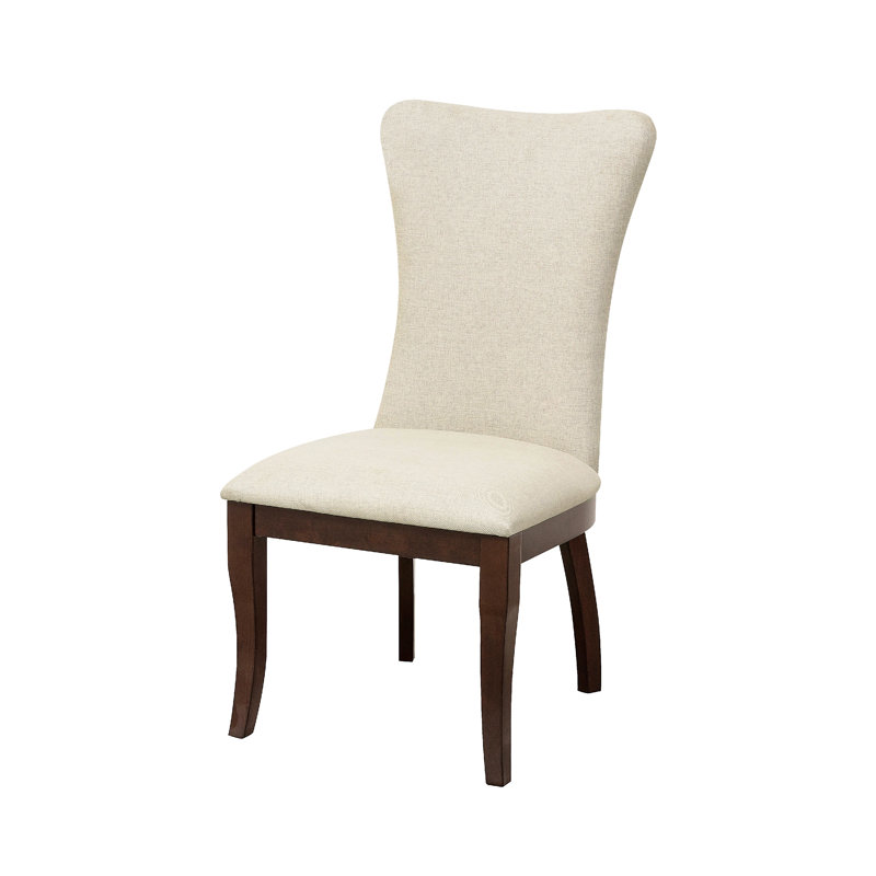Ensemble de 2 chaises d'appoint Orom, haut dossier, polyester blanc cassé