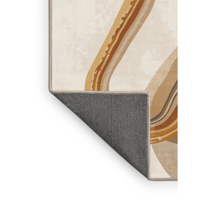 Tapis moelleux et moelleux en beige Clybourn Eclair, 7 x 9