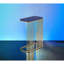 Table d'appoint hypnotisante bleue et dorée avec des options utilitaires distinctives captivantes
