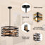 Luminaire suspendu noir moderne à 6 lumières