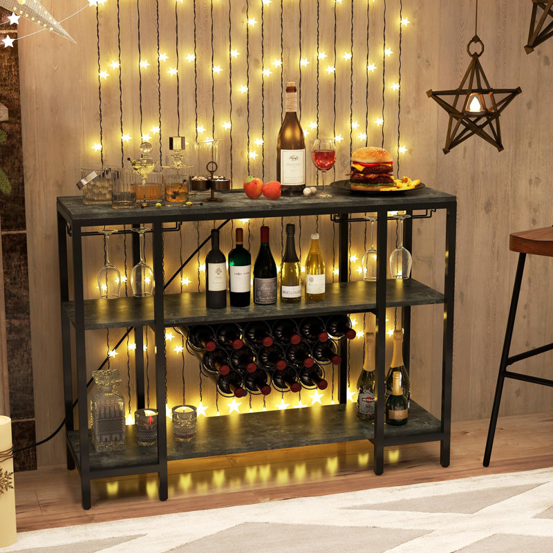 15 Bottle Standard Wine Bottle & Glass Rack, Grey