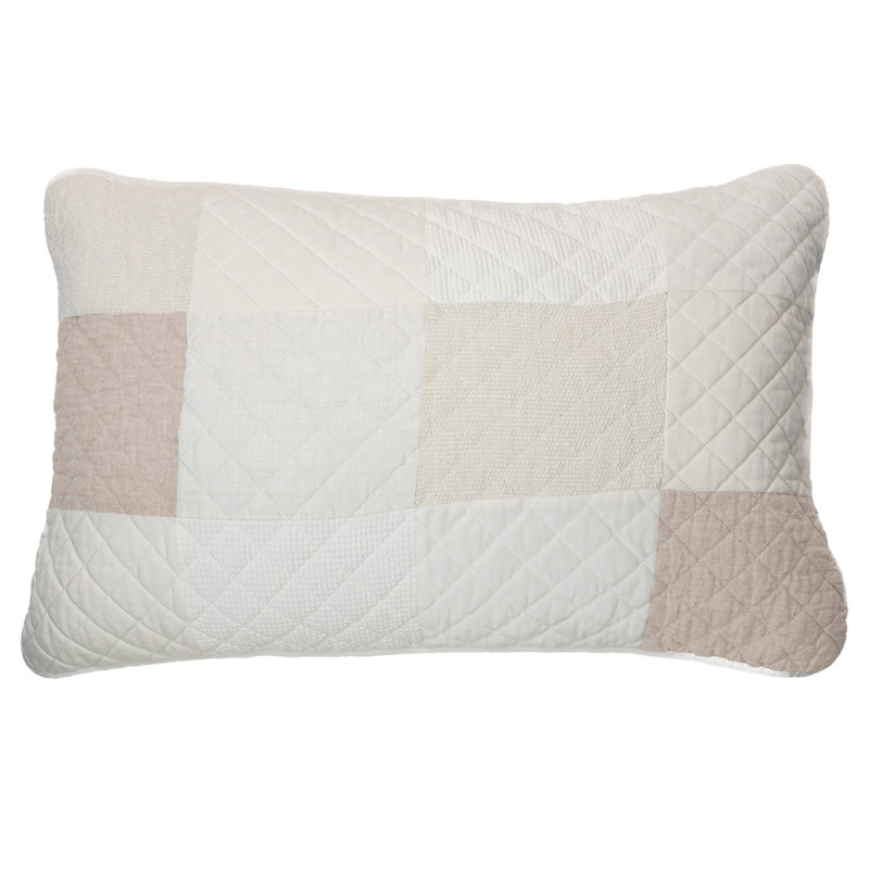 Ensemble de courtepointe réversible en polyester 2 pièces Meringue, Courtepointe grand + 2 couvre-oreillers standard