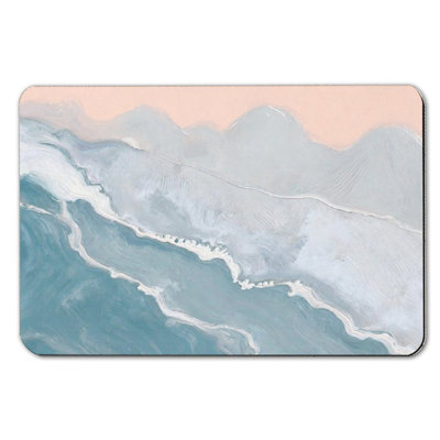 Soft Watercolor Wave, Diatom Mud Bath Mat, 16 X 24 Inches