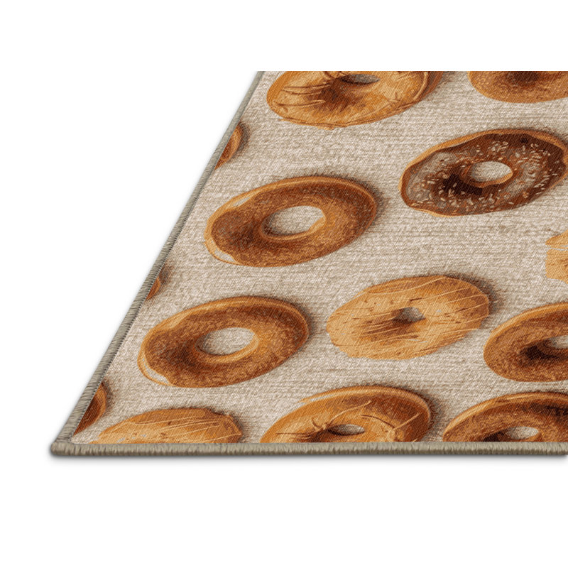 Washable Cronuts Desserts Area Rug, Rectangle 4' x 6'