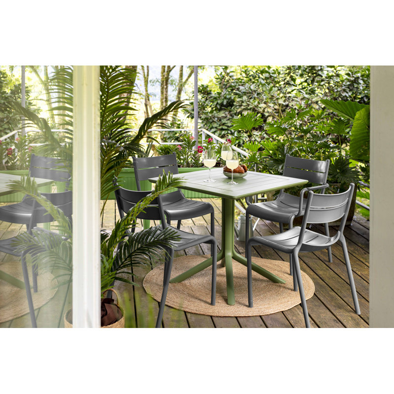 Chaise d'appoint empilable Loar, Gris foncé