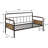 Twin Daybed – Metal Frame, Steel Slats, Brown, Guest Room