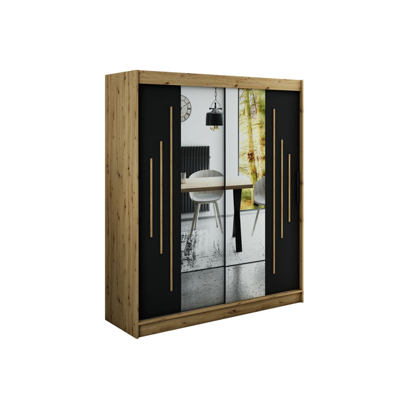 Dumfries 2 Door Manufactured Wood Wardrobe, 200cm H x 180cm W x 62cm D