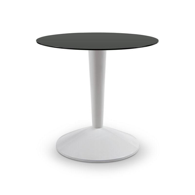Kongsberg Round Glass Top Dining Table, White