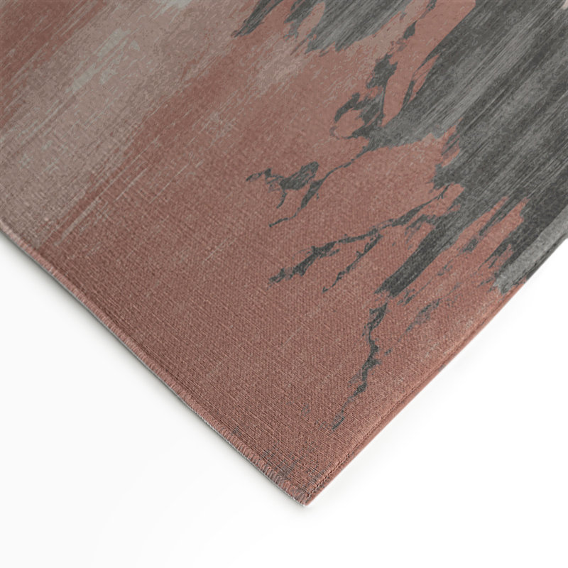 Watercolor Gray Indoor and Outdoor Area Rug, Rectangle 9' x 12'