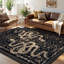 Tapis à motif de serpent noir lavable Palos Vintage-129230443-129408631
