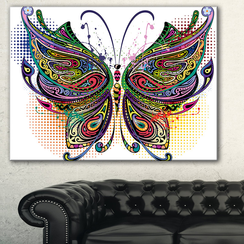 « panaché papillon », impression, H 30 po x l 40 po x P 1,5 po, H 36 po x l 46 po x P 1,5 po