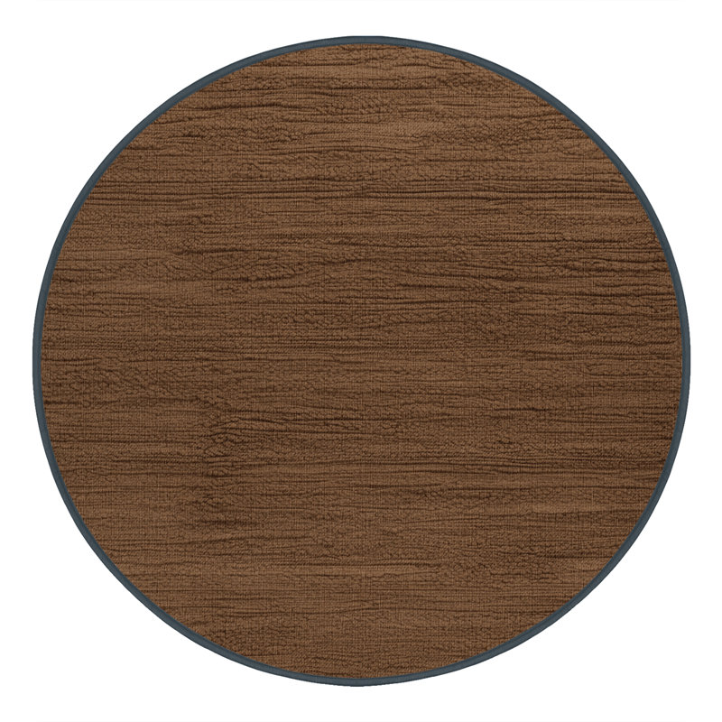 Machine Washable Solid Brown Area Rug, Round 3'