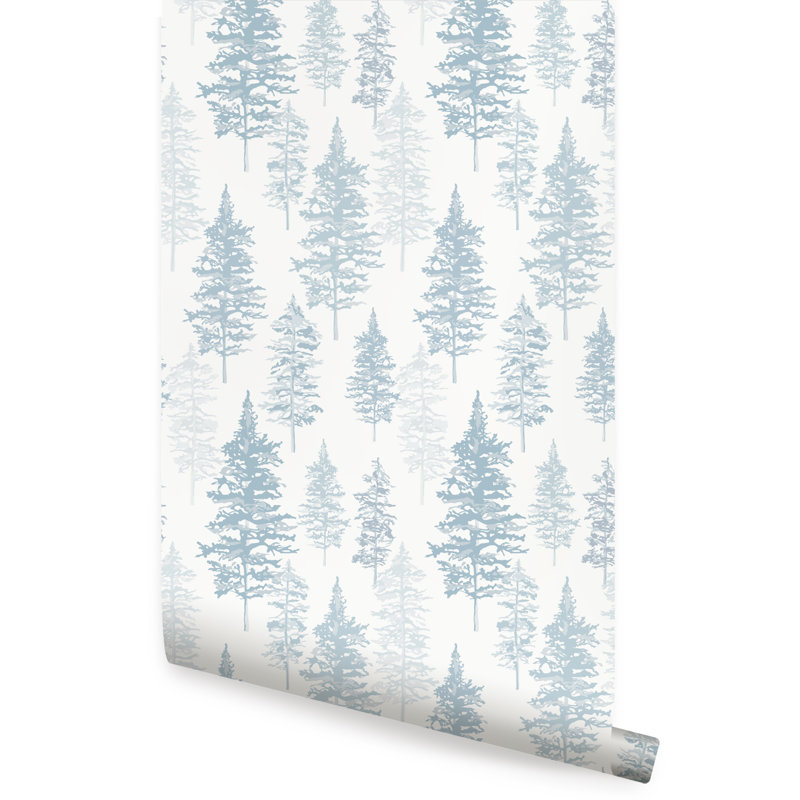 Carreau de papier peint adhésif Cleres, L 2 pi x H 18 pi, Bleu