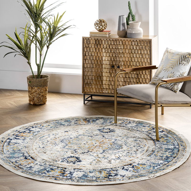 Brearly Oriental Indoor Rug, Round 8'