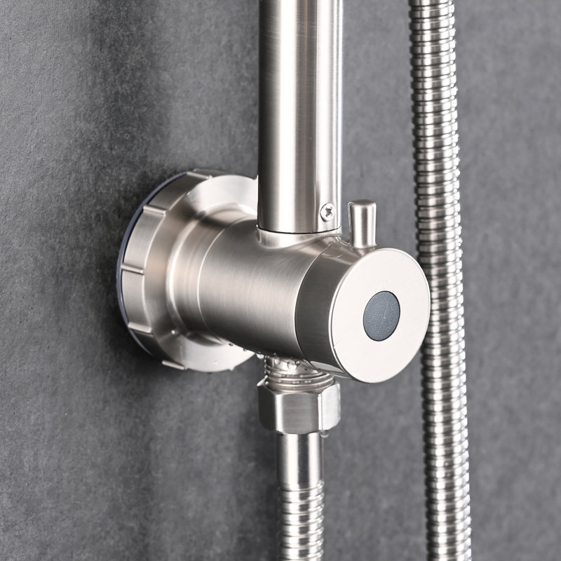 Brushed Nickel Shower With 6 Inch Rain Head And Handheld, Creating A Spa-Like Experience 2.5 Gpm Flow Rate, Handheld For Enhanced