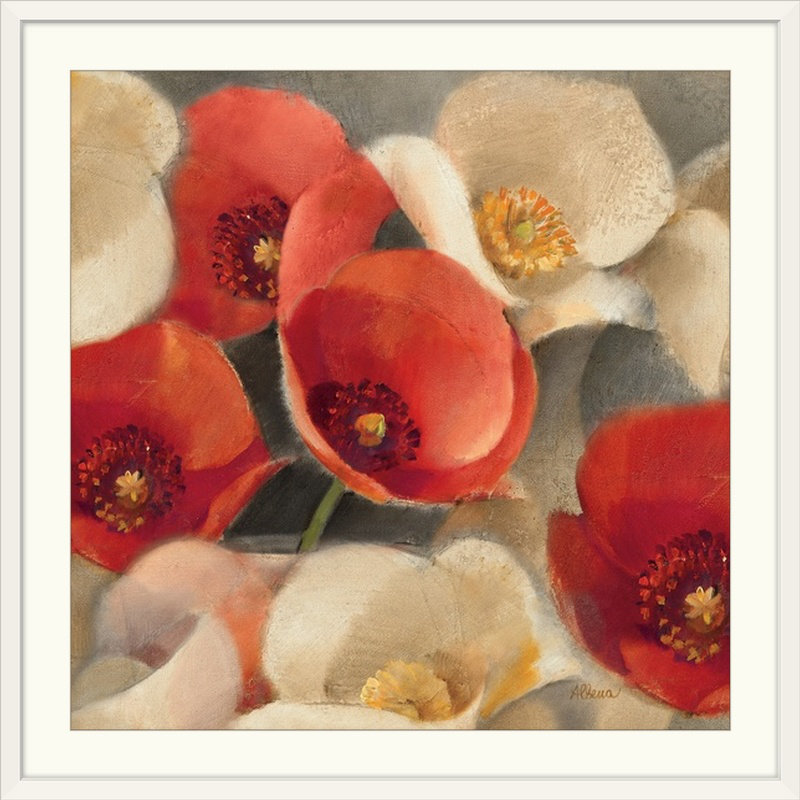 « ii »» albena hristova,, impression Poppies Bloom, H 28 x l 28 po x P 1 po, Cadre blanc
