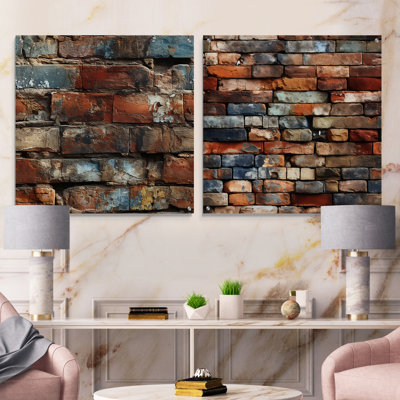 Andreoni - Ensemble de 2 peintures murales abstraites en acrylique