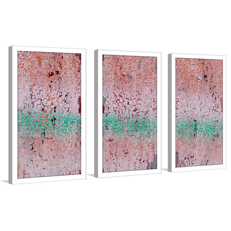 « illusion or asolo », ensemble de 3 reproductions d’art encadrées, L 40,5 po x H 25,5 po x P 1 po, Cadre blanc