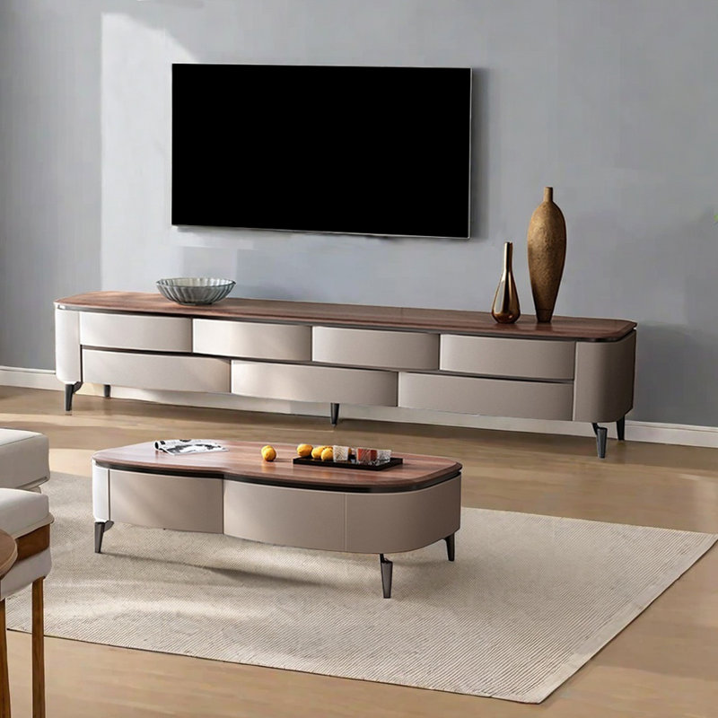 TV Stand and Coffee Table Set with Large Storage