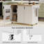 Îlot de cuisine sur roulettes 51,3 po, chariot de cuisine roulant avec porte-serviettes et abattant, îlot de cuisine de style campagnard avec support de rangement interne et 3 portes-447548772