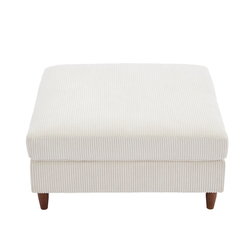 Mordecai 97Cm Wide Square Footstool Ottoman, Beige