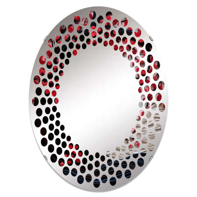 Red Moon Ruby Radiance I - Miroir mural à pois - MIR116257 - Ovale