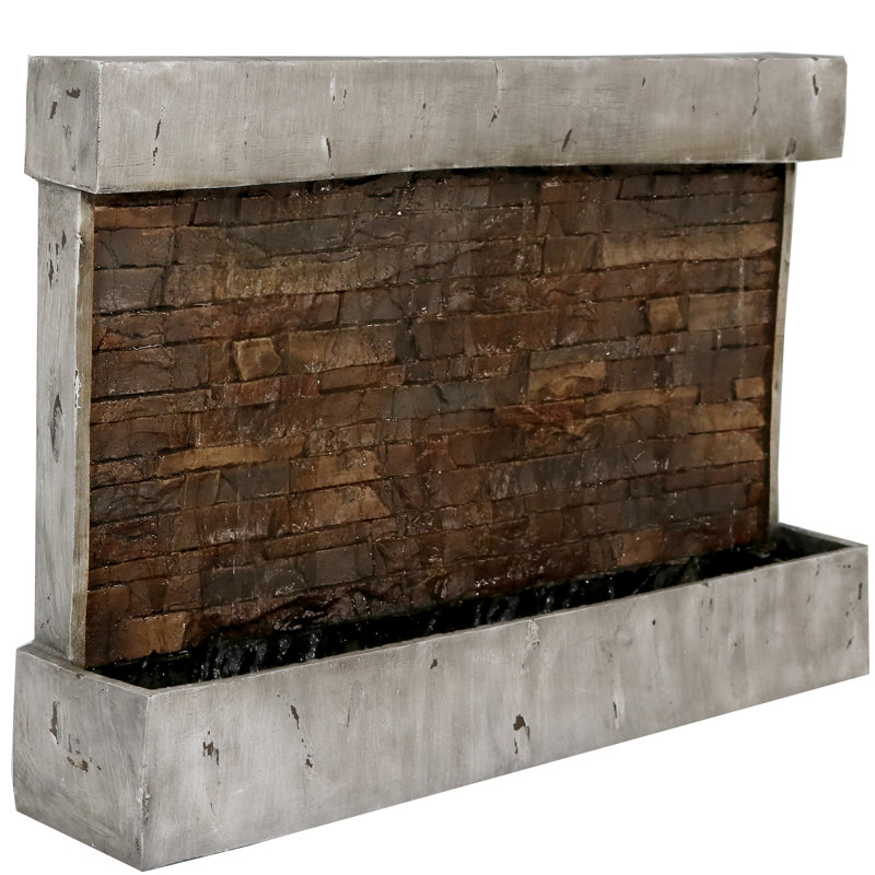 Weather-Resistant Ancient Wall Polyresin Wall-Mounted Outdoor Water Fountain