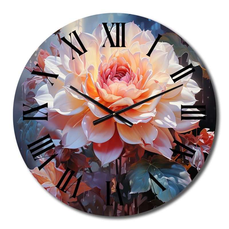 Chardarius - Horloge murale florale, Moyenne