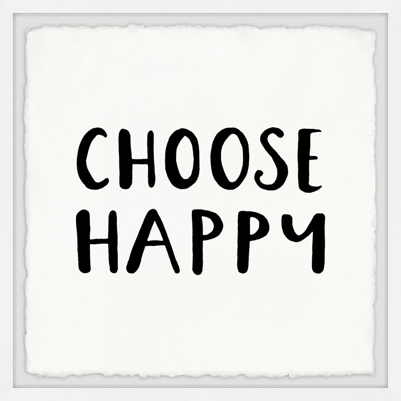 Choose Happy - Single Picture Frame Print, 61cm H x 61cm W x 3.81cm D