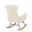 Chaise berçante en tissu blanc cassé Teddy
