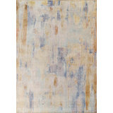 Fine Pure Silk hand-knotted Silk Beige/Gray Area Rug