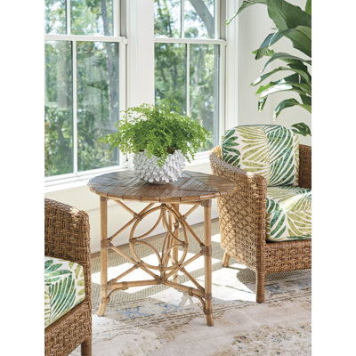 Palm Island Solid Wood Top End Table
